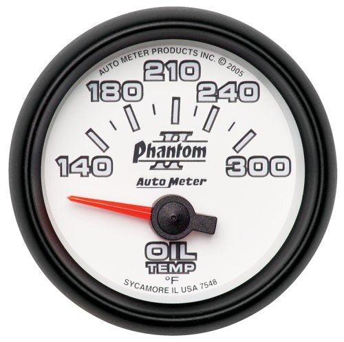 AutoMeter AU7548 Phantom II Oil Temperature Gauge 2-1/16" Short Sweep Elec 140-300???úF