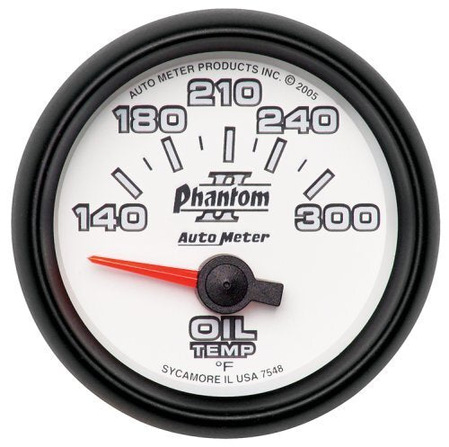 AutoMeter AU7548 Phantom II Oil Temperature Gauge 2-1/16" Short Sweep Elec 140-300Ç÷F