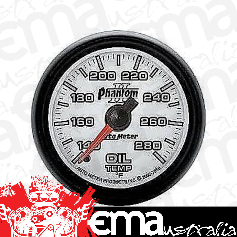 AutoMeter AU7556 Phantom II 2-1/6" Elec Oil Temp Gauge 140-280¶øF