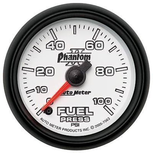 AutoMeter AU7563 Phantom II 2-1/16" Elec Fuel Pressure Gauge 0-100 PSI