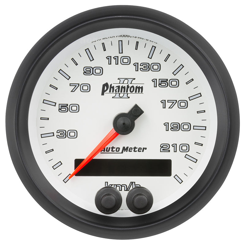 AutoMeter AU7580-M Phantom II GPS Speedometer 3-3/8" In-Dash Metric 0-225 KPH