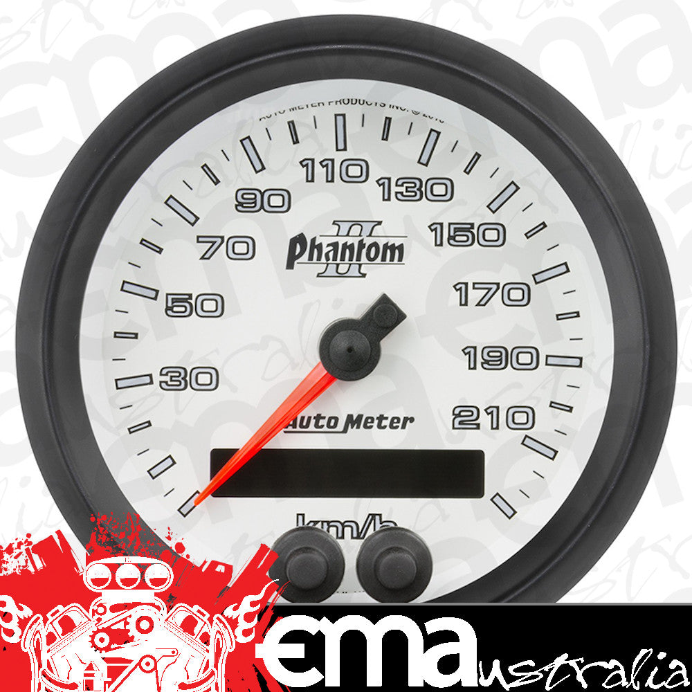 AutoMeter AU7580-M Phantom II GPS Speedometer 3-3/8" In-Dash Metric 0-225 KPH