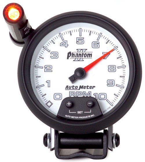 AutoMeter AU7590 Phantom II 3-3/4" Mini-Monster Tacho 0-10000RPM W/Shift Light