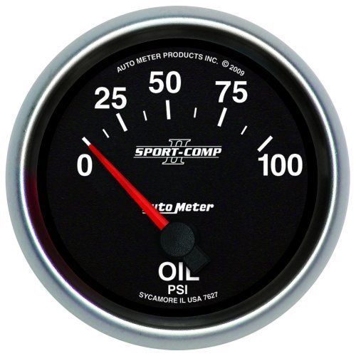 AutoMeter AU7627 Sport-Comp II 2-5/8" Elec Oil Pressure Gauge 0-100 PSI