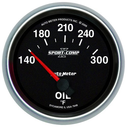 AutoMeter AU7648 Sport-Comp II 2-5/8" Oil Temperature Gauge Elec 140-300¶øF