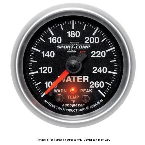 AutoMeter AU7655 Sport-Comp II 2-5/8" Water Temp Gauge 100-260¶øF Peak Memory