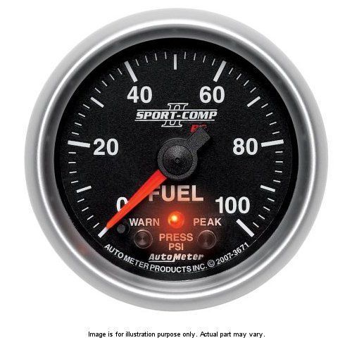 AutoMeter AU7663 Sport-Comp II 2-5/8" Fuel Pressure Gauge 0-100 PSI Peak Memory