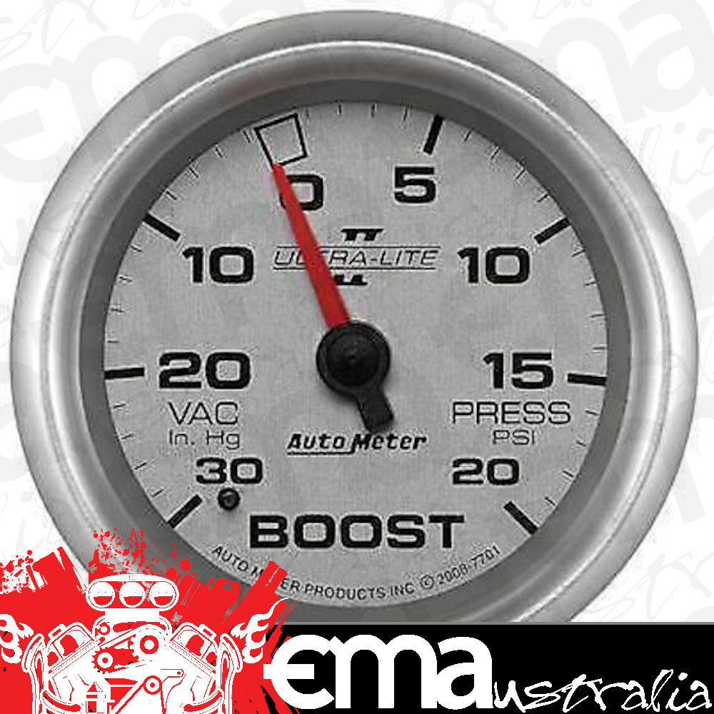 AutoMeter AU7701 Ultra-Lite II 2-5/8" Mech Boost / Vacuum Gauge 30In.Hg/20 PSI