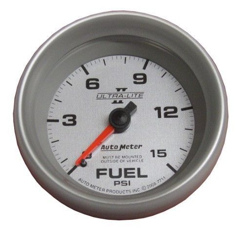 AutoMeter AU7711 Ultra-Lite II 2-5/8" Mech Fuel Pressure Gauge 0-15 PSI