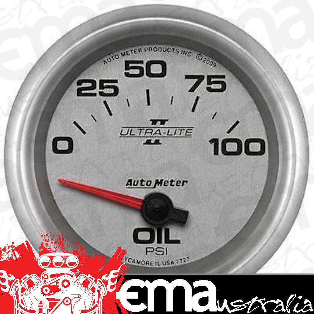 AutoMeter AU7727 Ultra-Lite II 2-5/8" Elecal Oil Pressure Gauge 0-100 PSI