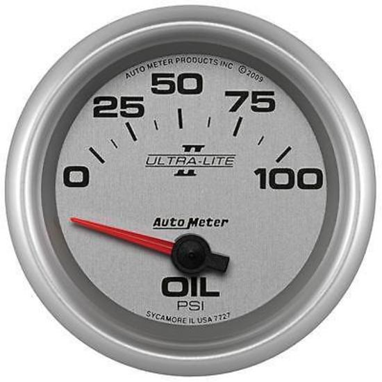 AutoMeter AU7727 Ultra-Lite II 2-5/8" Elecal Oil Pressure Gauge 0-100 PSI
