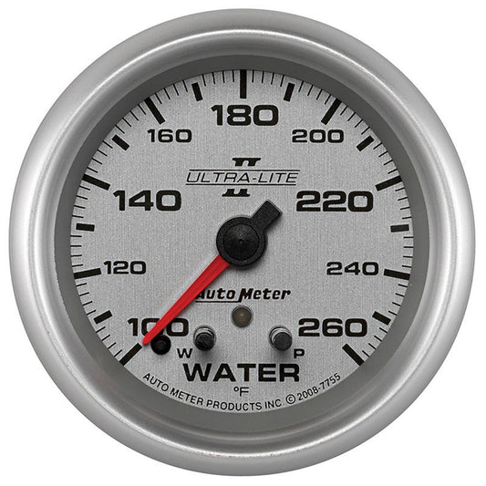 AutoMeter AU7755 Ultra-Lite II 2-5/8" Water Temperature Gauge Peak Memory & Warn