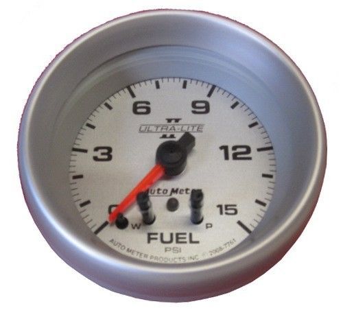 AutoMeter AU7761 Ultra-Lite II 2-5/8" Fuel Pressure Gauge 0-15 PSI Peak Memory