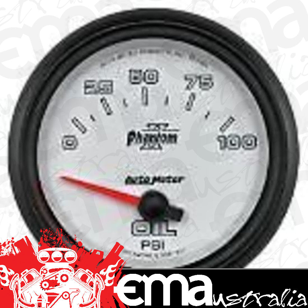 AutoMeter AU7827 Phantom II 2-5/8" Elec Oil Pressure Gauge 0-100 PSI