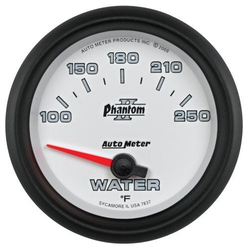 AutoMeter AU7837 Phantom II Water Temperature Gauge 2-5/8" Short Sweep Elec 100-250???úF