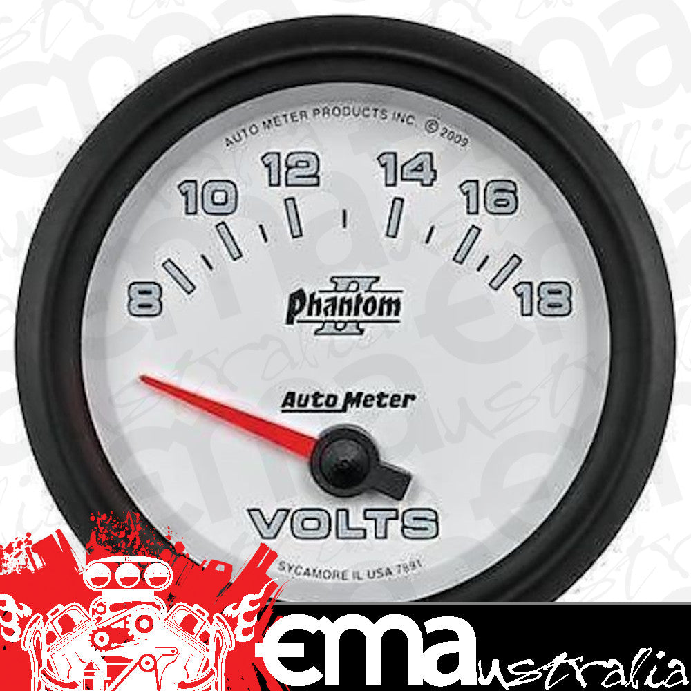 AutoMeter AU7891 Phantom II 2-5/8" Elec Voltmeter 8-18 Volts