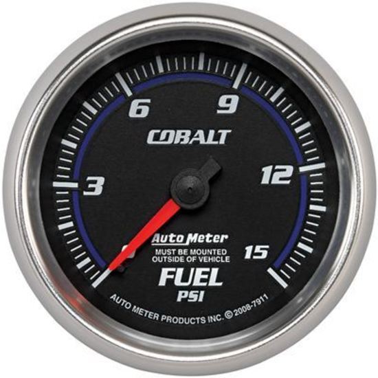 AutoMeter AU7911 Cobalt Fuel Pressure 0-15 PSI. 2 5/8 In. Analog Mech