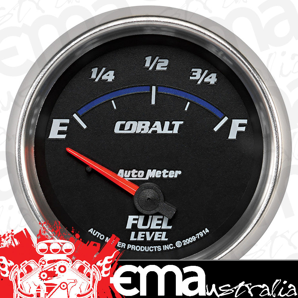 AutoMeter AU7914 Cobalt Fuel Level Gauge 2-5/8" Short Sweep Elec Gm 0 OHMS Empty/90 OHMS Full