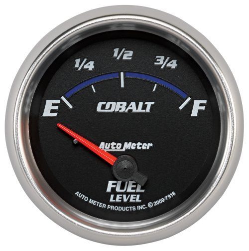AutoMeter AU7916 Cobalt Fuel Level Gauge 2-5/8" Short Sweep Elec 240 OHMS Empty/33 OHMS Full