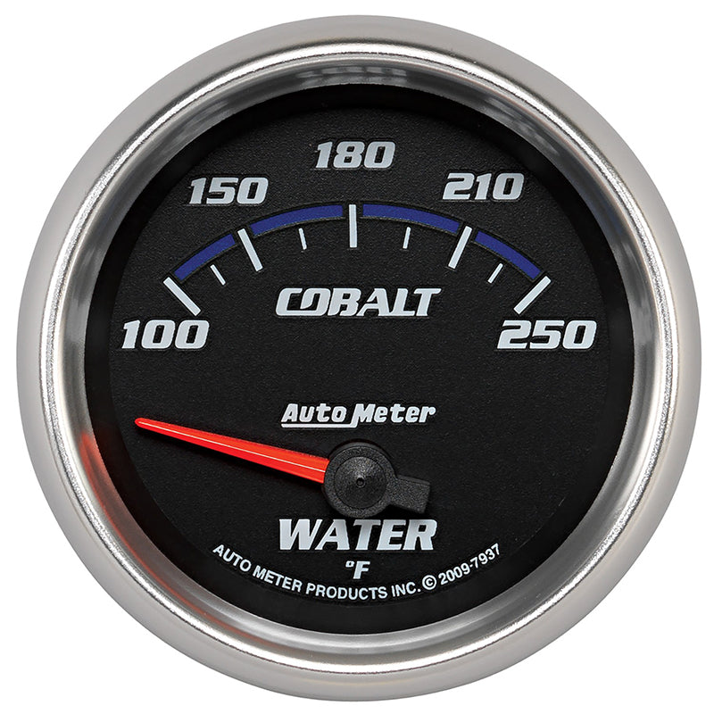 AutoMeter AU7937 Cobalt Water Temperature Gauge 2-5/8" Short Sweep Elec 100-250¶øF