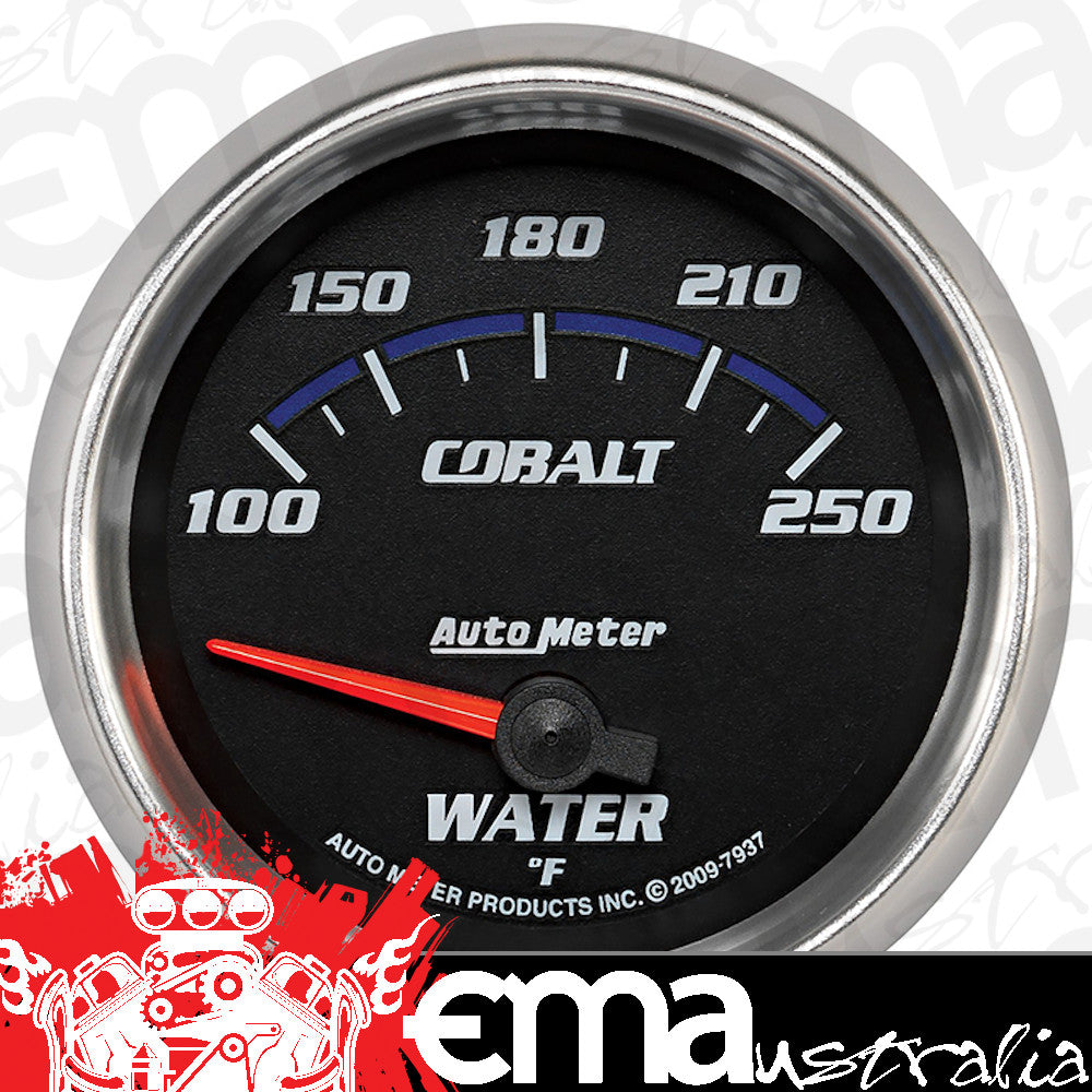 AutoMeter AU7937 Cobalt Water Temperature Gauge 2-5/8" Short Sweep Elec 100-250¶øF