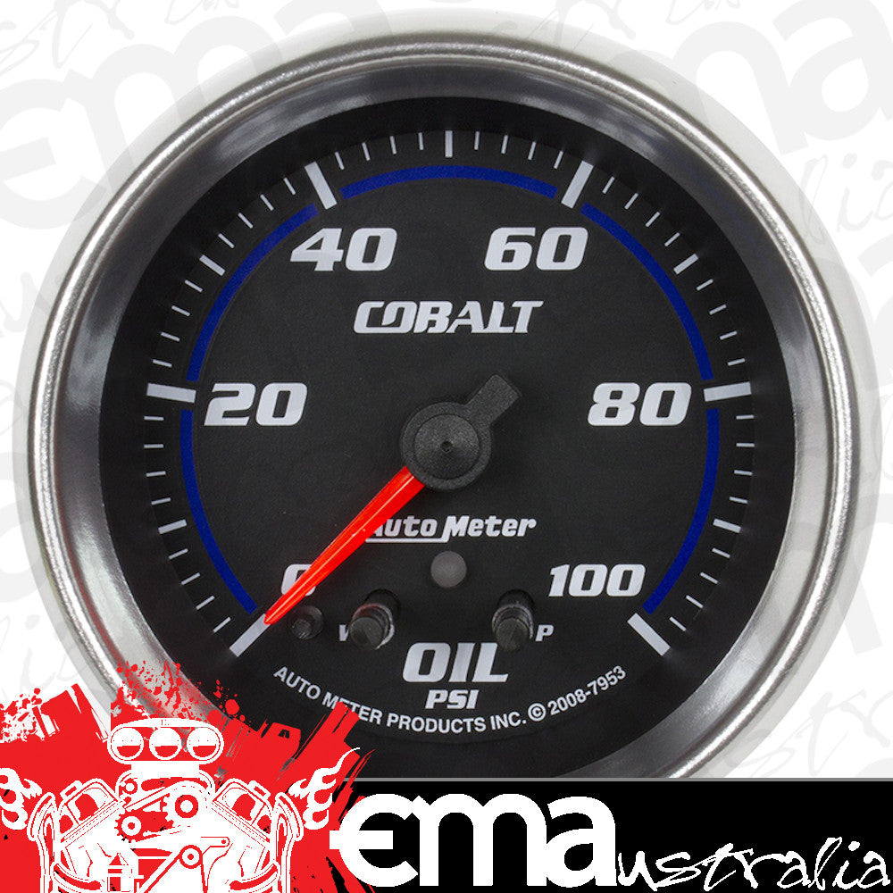 AutoMeter AU7953 Cobalt Oil Pressure Gauge 2-5/8" Full Sweep Elec 0-100 PSI