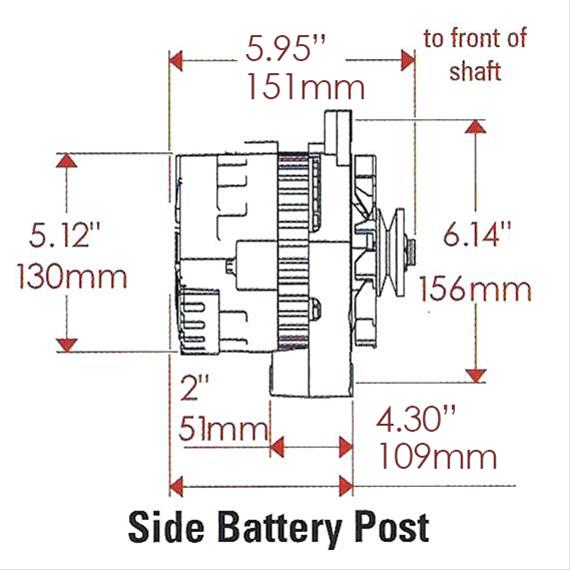 Alternator, CS130, 105 Amp, V Belt, Chrome, Center Offset (PM174011)