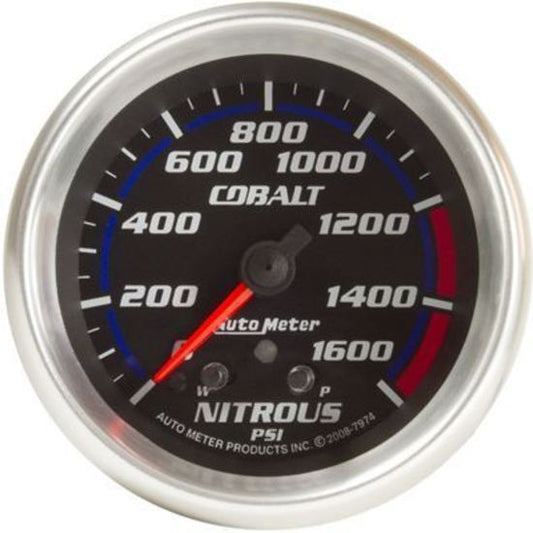 AutoMeter AU7974 Cobalt Nitrous Pressure 0-1600 PSI. 2 5/8 In. Analog Elecal