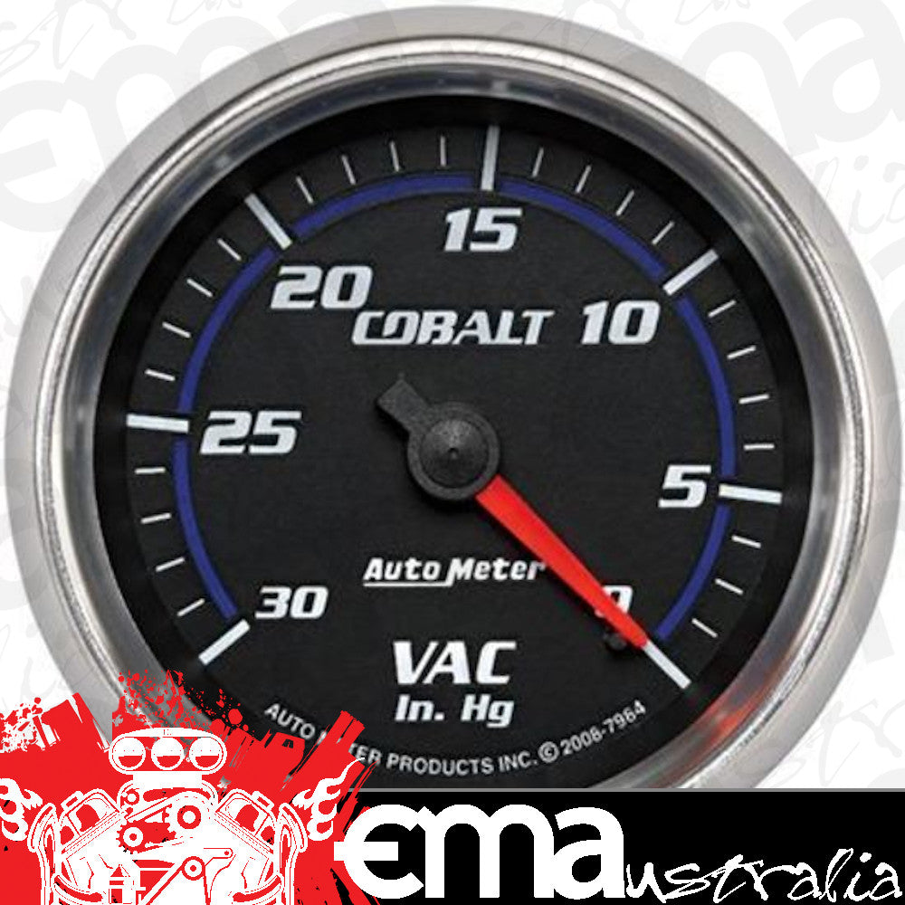 AutoMeter AU7984 Cobalt Vacuum Gauge 2-5/8" Full Sweep Mech 0-30 In. Hg