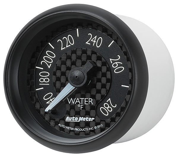 AutoMeter AU8031 GT Water Temperature Gauge 2-1/16" Black Carbon Fiber Dial Full Sweep Mech 140-280????F