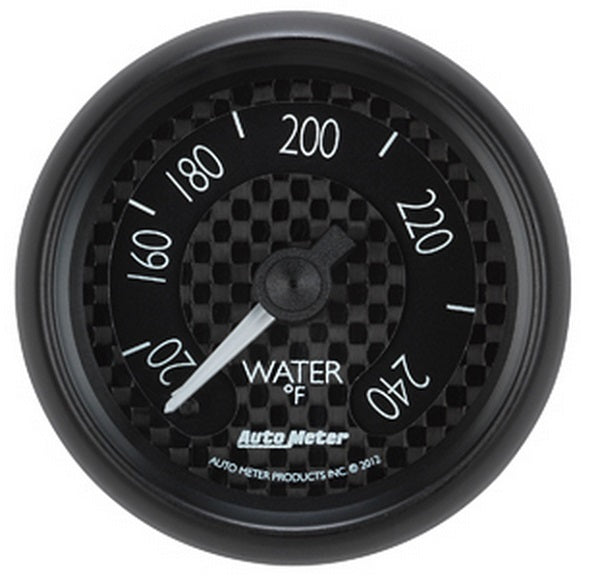 AutoMeter AU8032 GT Water Temperature Gauge 2-1/16" Black Carbon Fiber Dial Full Sweep Mech 120-240¶øF