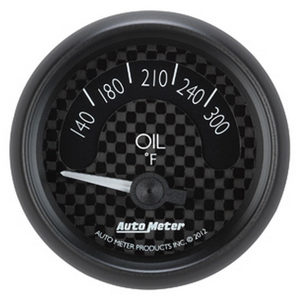 AutoMeter AU8048 GT Oil Temperature Gauge 2-1/16" Black Carbon Fiber Dial Short Sweep Elecal 140-300????F