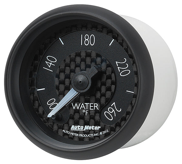 AutoMeter AU8055 GT Water Temperature Gauge 2-1/16" Black Carbon Fiber Dial Full Sweep Elecal 100-260????F
