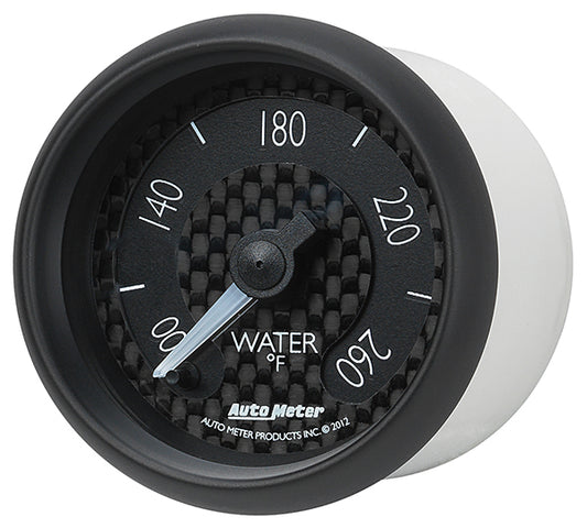 AutoMeter AU8055 GT Water Temperature Gauge 2-1/16" Black Carbon Fiber Dial Full Sweep Elecal 100-260????F