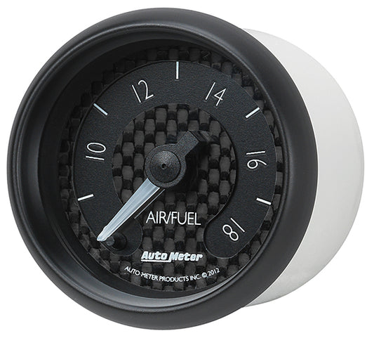 AutoMeter AU8070 GT Air/Fuel Ratio Gauge 2-1/16" Black Carbon Fiber Dial Analog Full Sweep Elecal 8:1-18:1 Afr