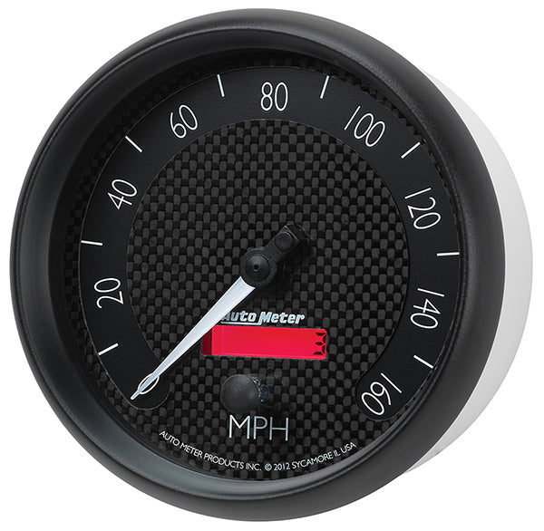 AutoMeter AU8089 GT Speedometer 5" In-Dash Black Carbon Fiber Dial Programmable 0-160 MPH Lcd Tripmeter