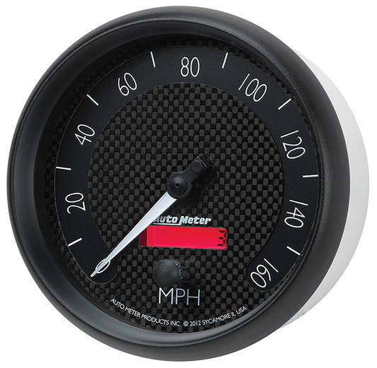 AutoMeter AU8089 GT Speedometer 5" In-Dash Black Carbon Fiber Dial Programmable 0-160 MPH Lcd Tripmeter