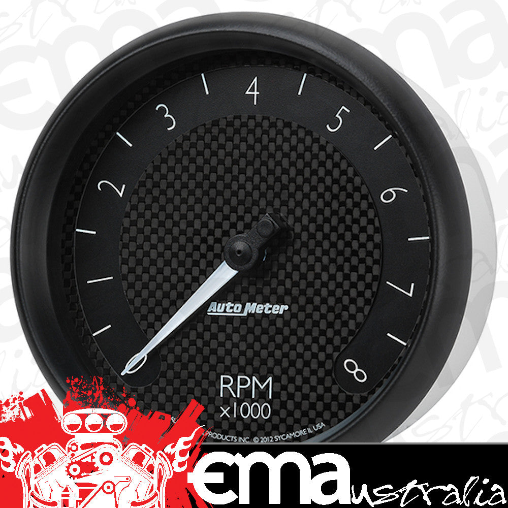 AutoMeter AU8098 GT Tachometer 5" In-Dash Black Carbon Fiber Dial 0-8 000 RPM