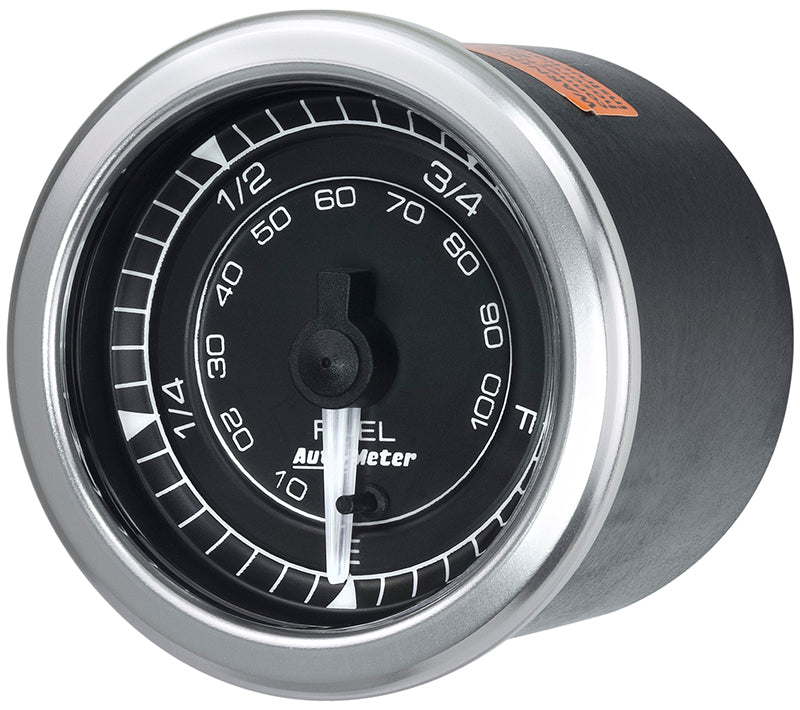 AutoMeter AU8110 Chrono Fuel Level Gauge 2-1/16" Black Dial Full Sweep Elec 0E-280F OHMS