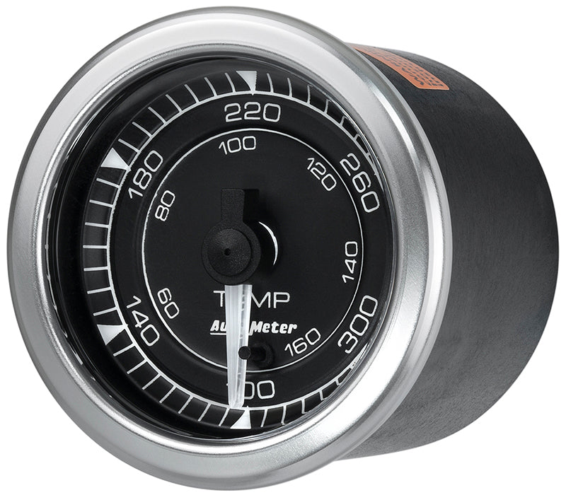 AutoMeter AU8140 Chrono Water Temprature Gauge 2-1/16" Black Dial Full Sweep Elec 100-340¶øF