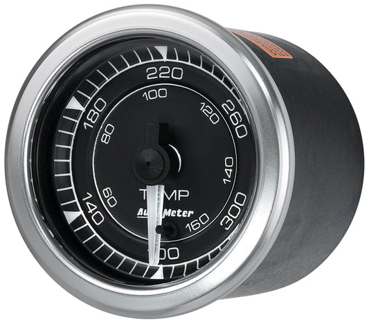 AutoMeter AU8140 Chrono Water Temprature Gauge 2-1/16" Black Dial Full Sweep Elec 100-340¶øF