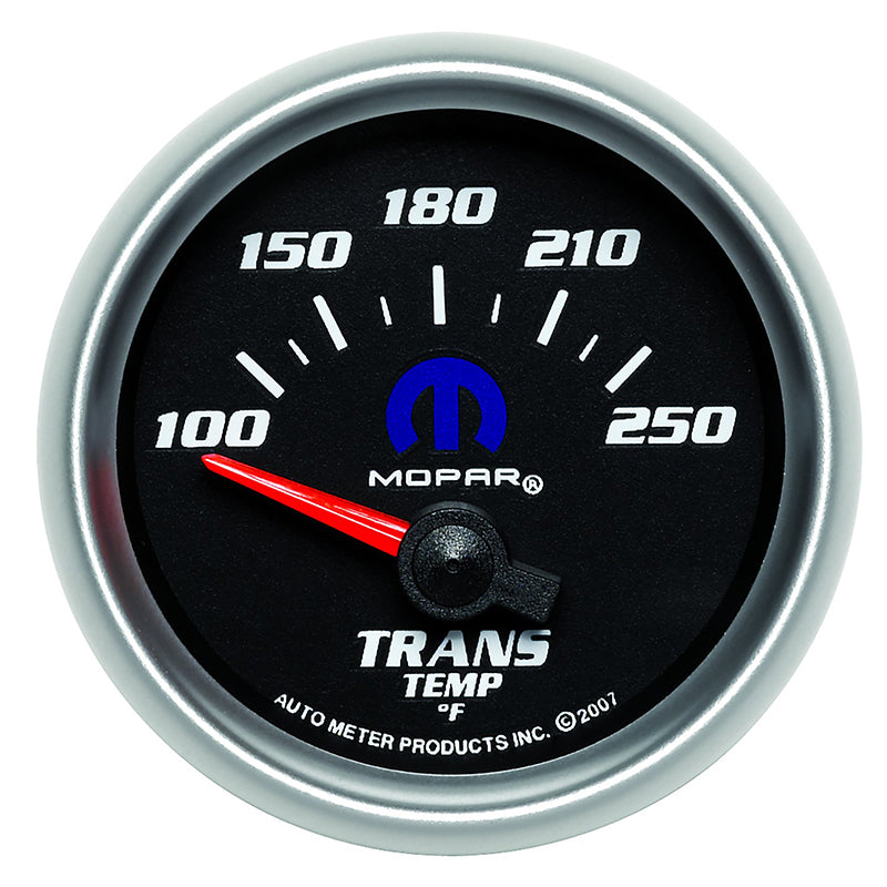 AutoMeter AU880019 Mopar Trans Temperature Gauge 2-1/16" Black Dial/Silver Bezel Short Sweep Elec 100-250Ç÷F