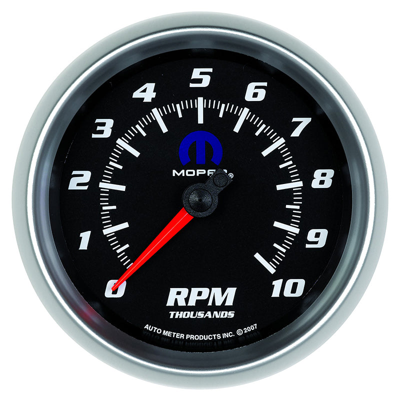 AutoMeter AU880024 Mopar Tachometer 3-3/8" Black Dial/Silve Bezel 0-10 000 RPM Elecal In-Dash