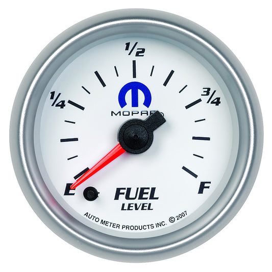 AutoMeter AU880027 Mopar Boost/Vac Gauge 2-1/16" White Dial/Silver Bezel Full Sweep Elec Programmable 0-280 OHMS