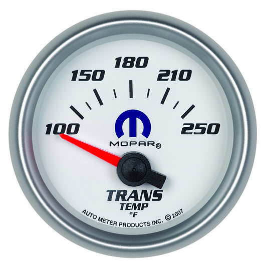 AutoMeter AU880033 Mopar Trans Temperature Gauge 2-1/16" White Dial/Silver Bezel Short Sweep Elec 100-250¶øF