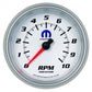 AutoMeter AU880038 Mopar Tachometer 3-3/8" White Dial/Silve Bezel 0-10 000 RPM Elecal In-Dash