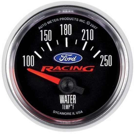AutoMeter AU880077 Ford Racing Water Temperature Gauge 2-1/16" Black Dial Short Sweep Elec 100-250????F