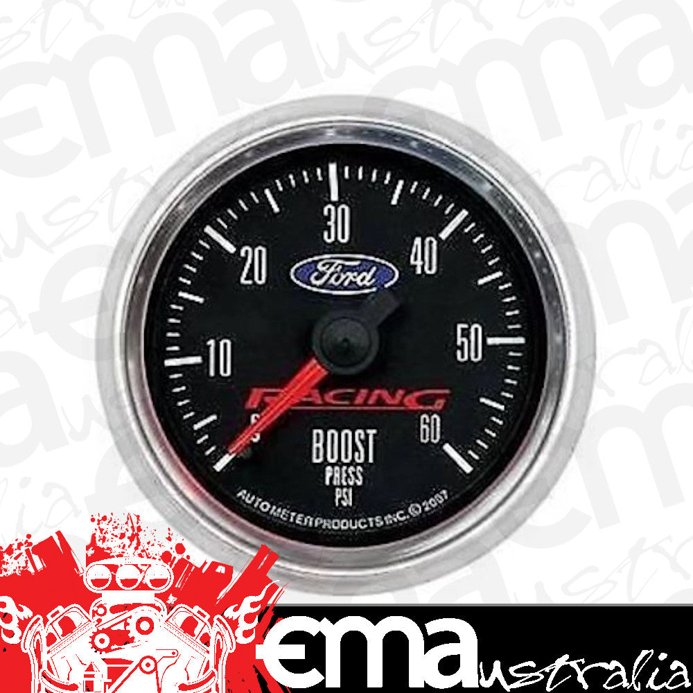 AutoMeter AU880106 Ford Racing 2-1/16" Mech Boost Pressure Gauge 0-60 PSI