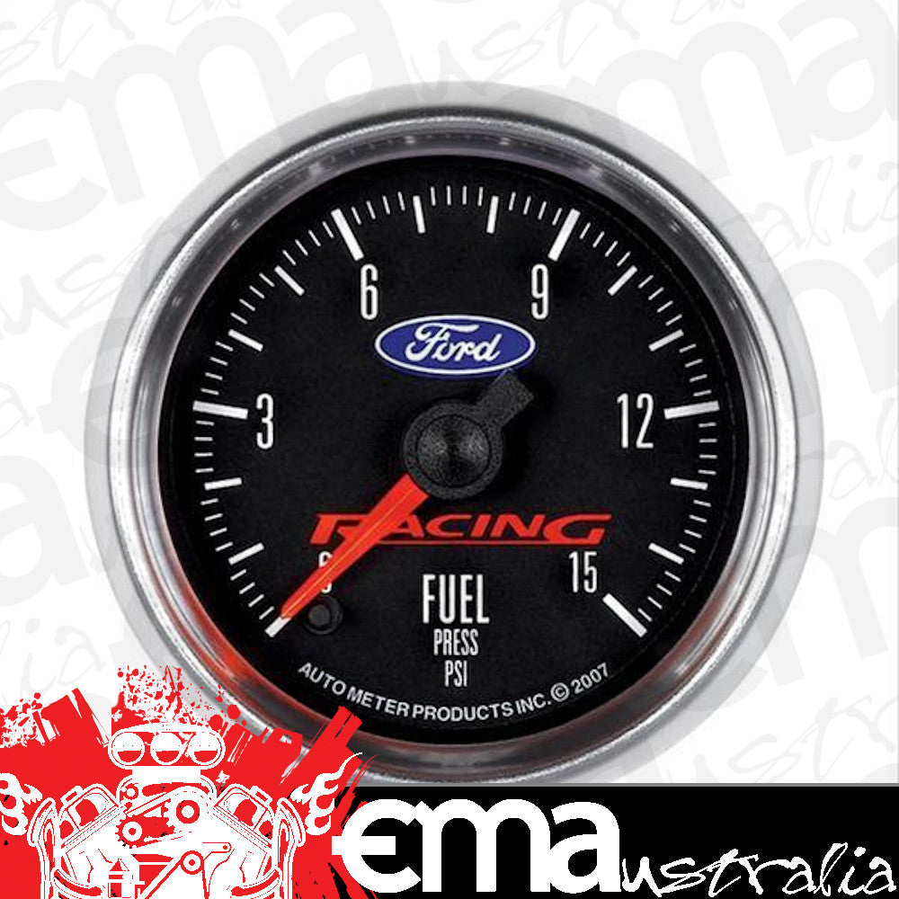 AutoMeter AU880107 Ford Racing 2-1/16" Elec Fuel Pressure Gauge 0-15 PSI