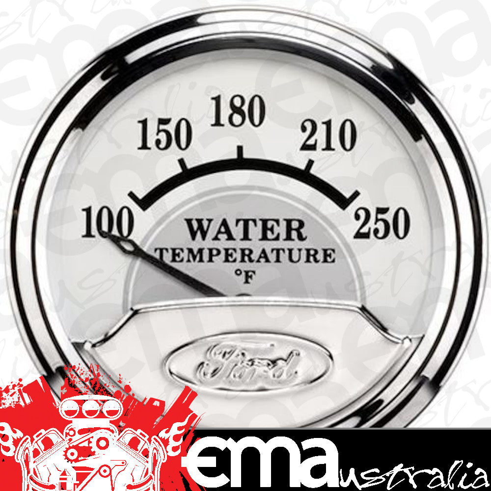 AutoMeter AU880353 Ford Racing Analog Water Temperature 100-250???? F 2-1/16" White/Gray Face Elecal